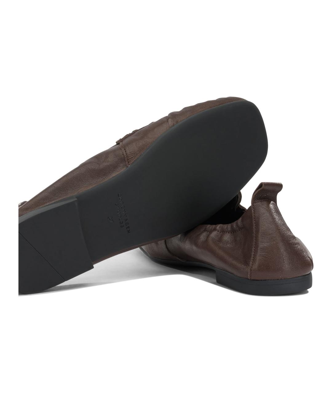 COPENHAGEN Коричневые кожаные лоферы, фото 5