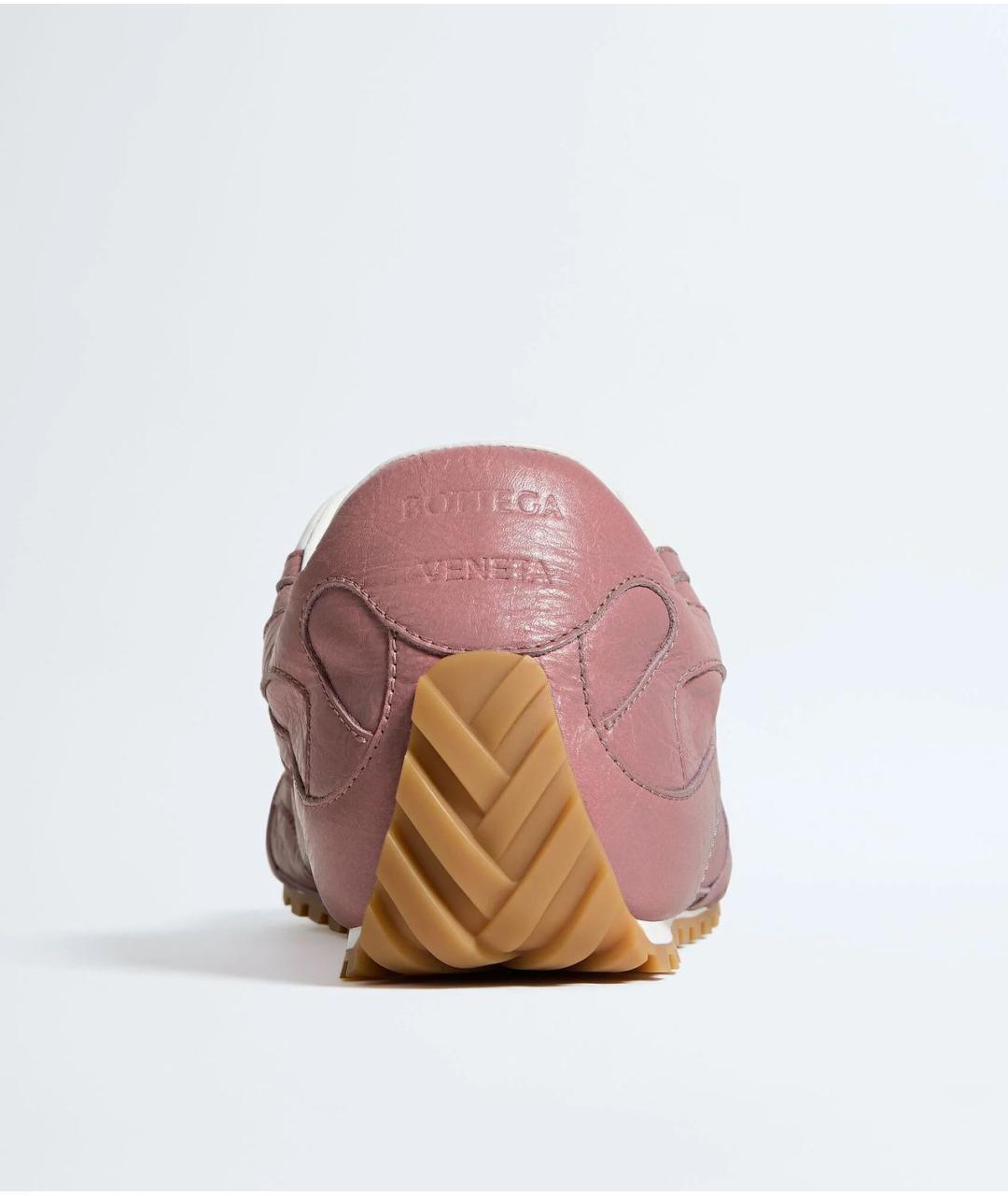 BOTTEGA VENETA Розовые кожаные кроссовки, фото 4