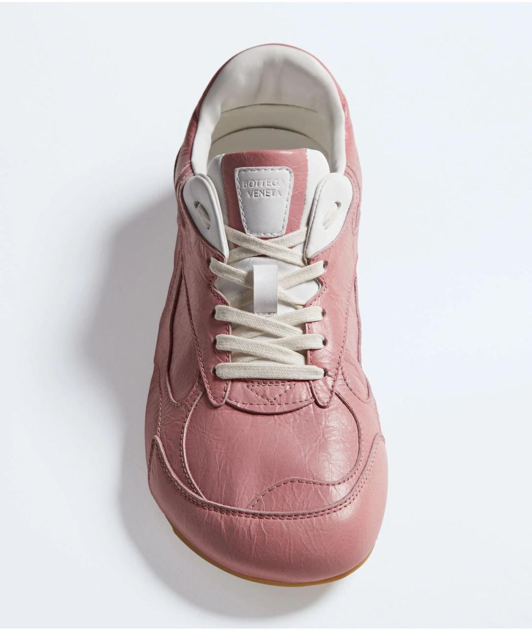 BOTTEGA VENETA Розовые кожаные кроссовки, фото 3