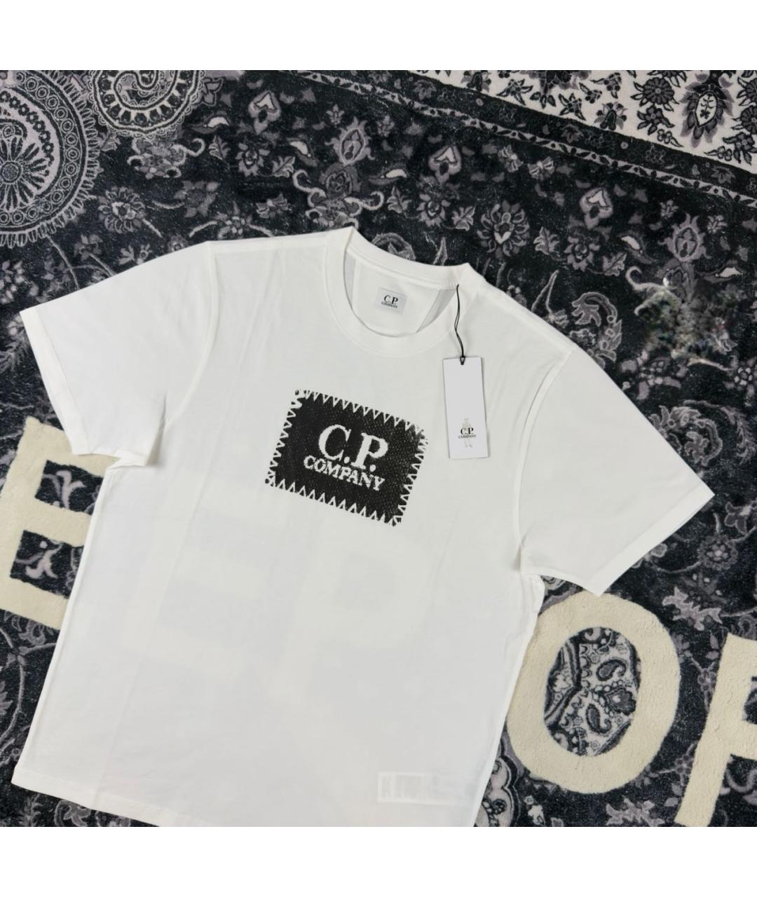 CP COMPANY Белая хлопковая футболка, фото 3