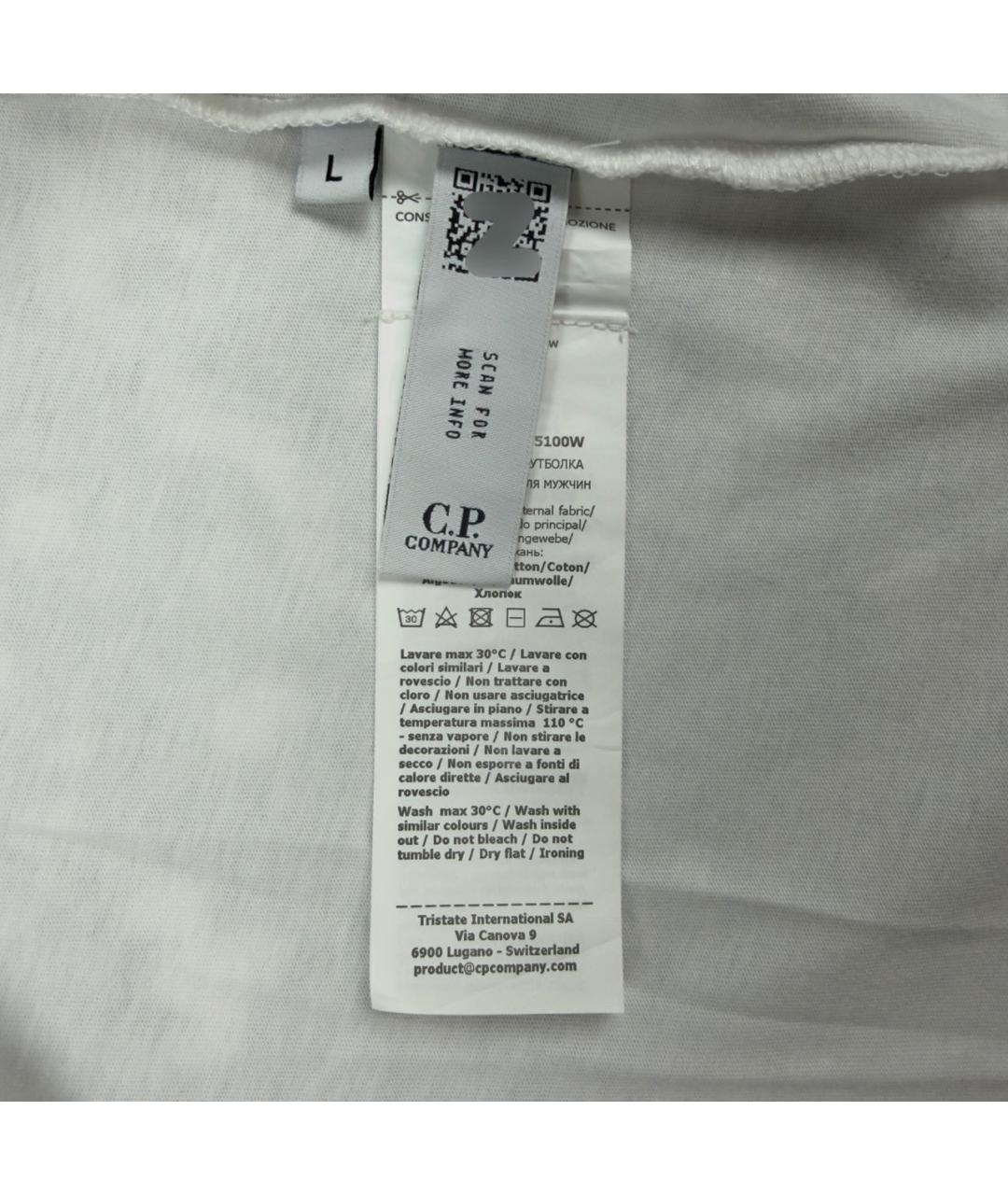 CP COMPANY Белая хлопковая футболка, фото 5