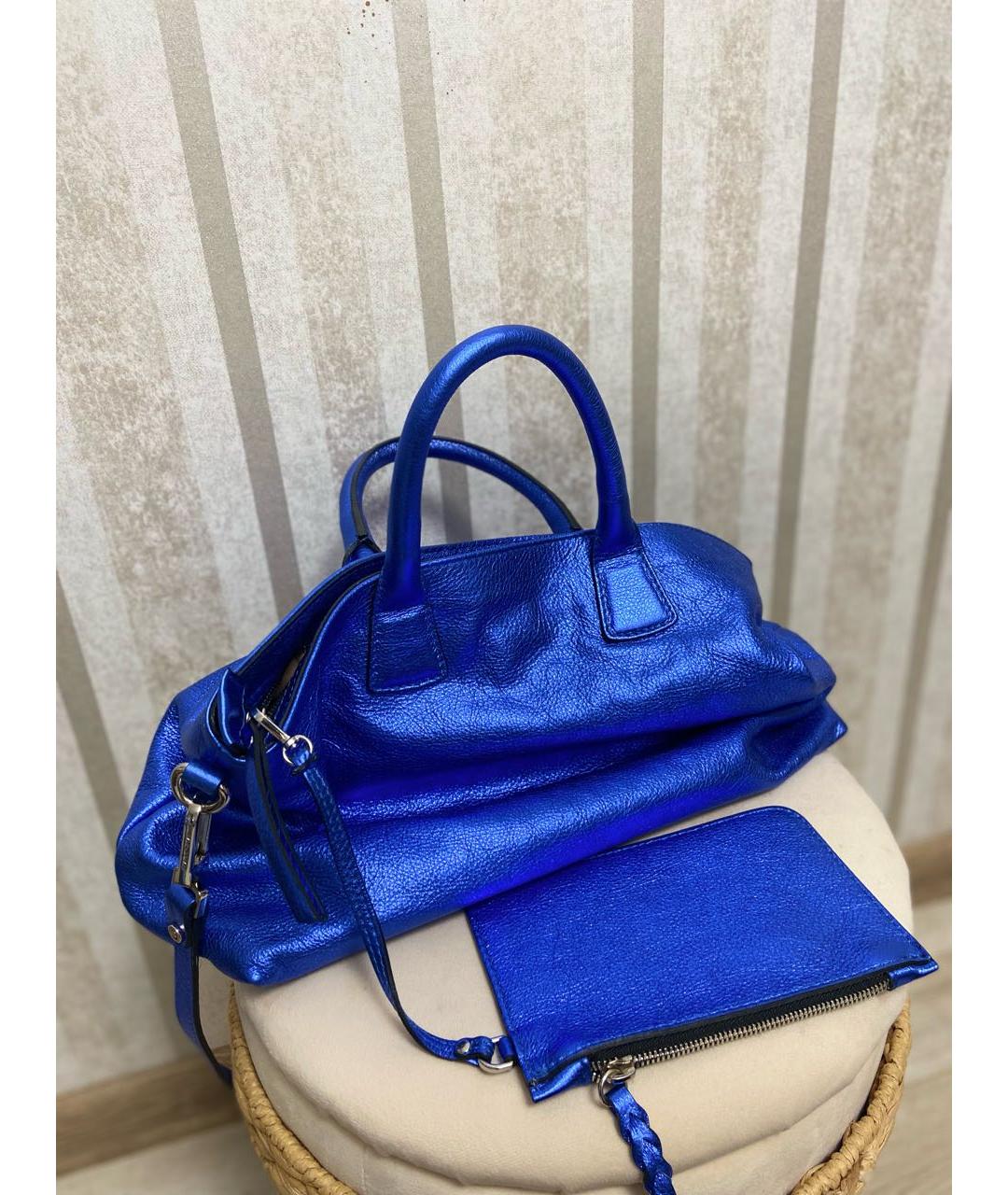 Gianni Chiarini Синяя кожаная сумка тоут, фото 3