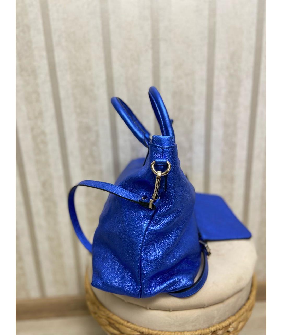 Gianni Chiarini Синяя кожаная сумка тоут, фото 2