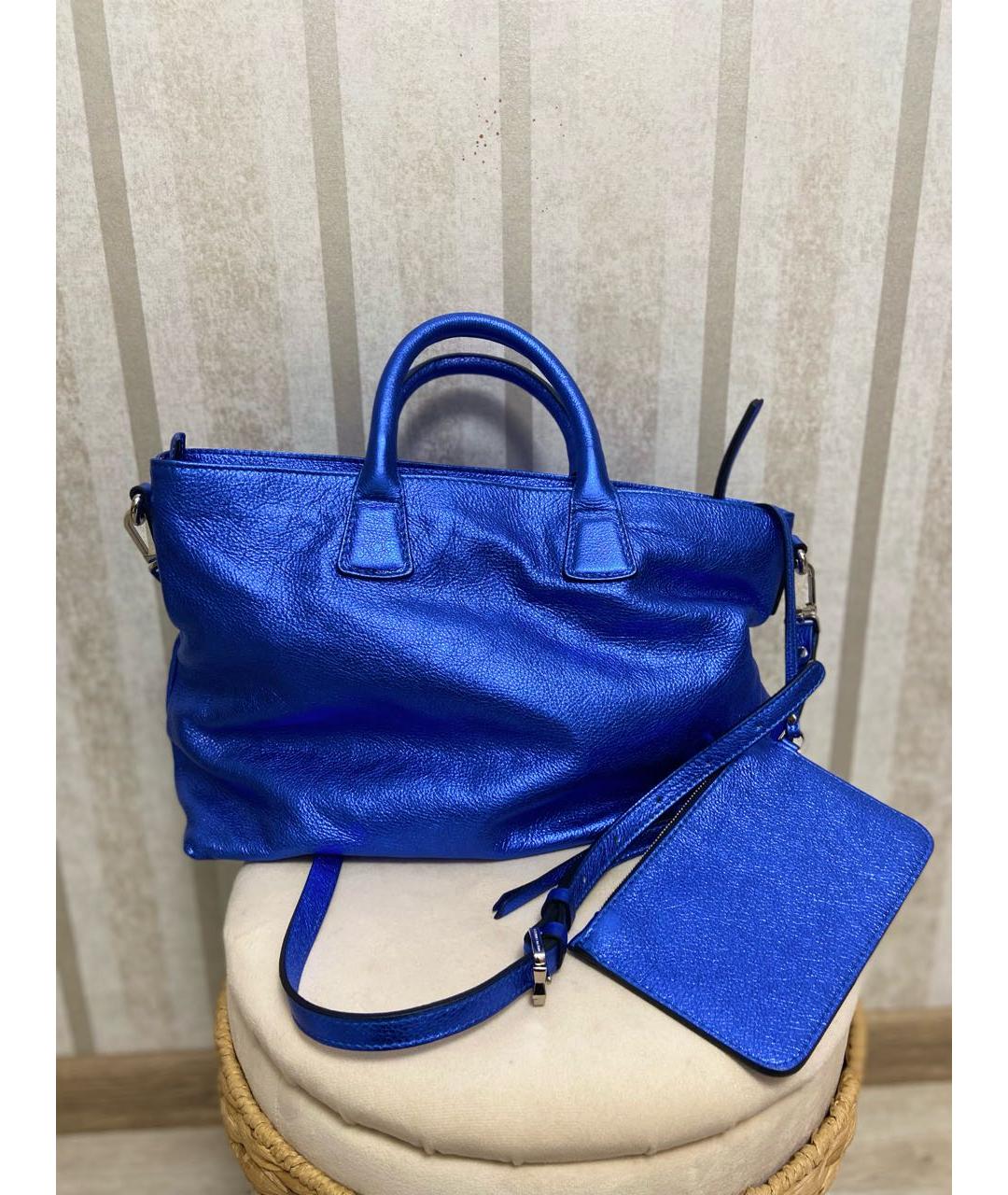 Gianni Chiarini Синяя кожаная сумка тоут, фото 5