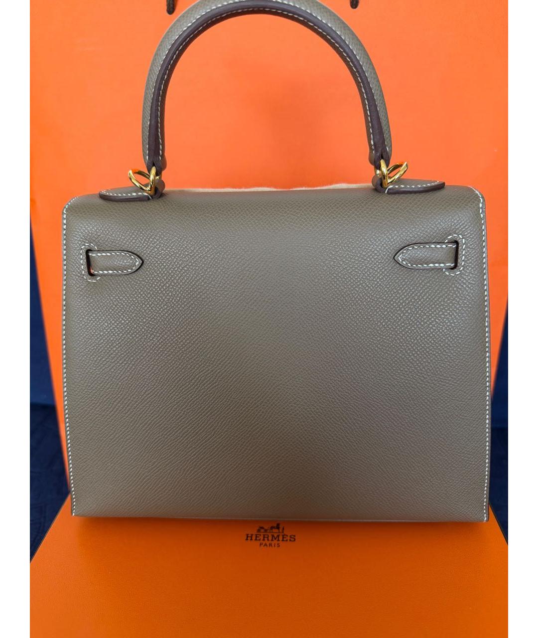 HERMES Бежевая кожаная сумка тоут, фото 3