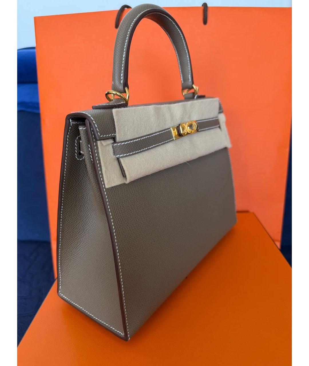 HERMES Бежевая кожаная сумка тоут, фото 2