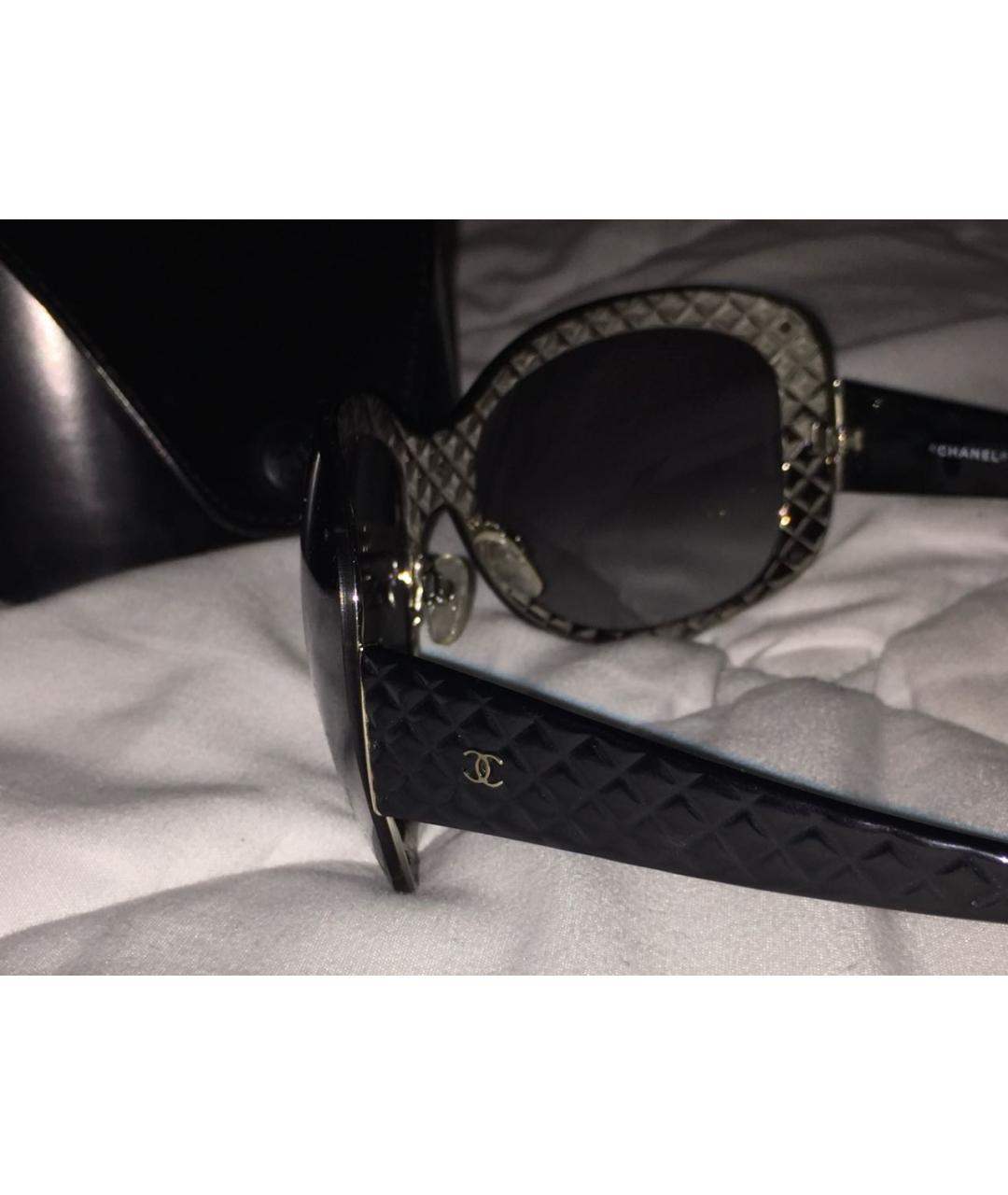 CHANEL Черные пластиковые солнцезащитные очки, фото 4