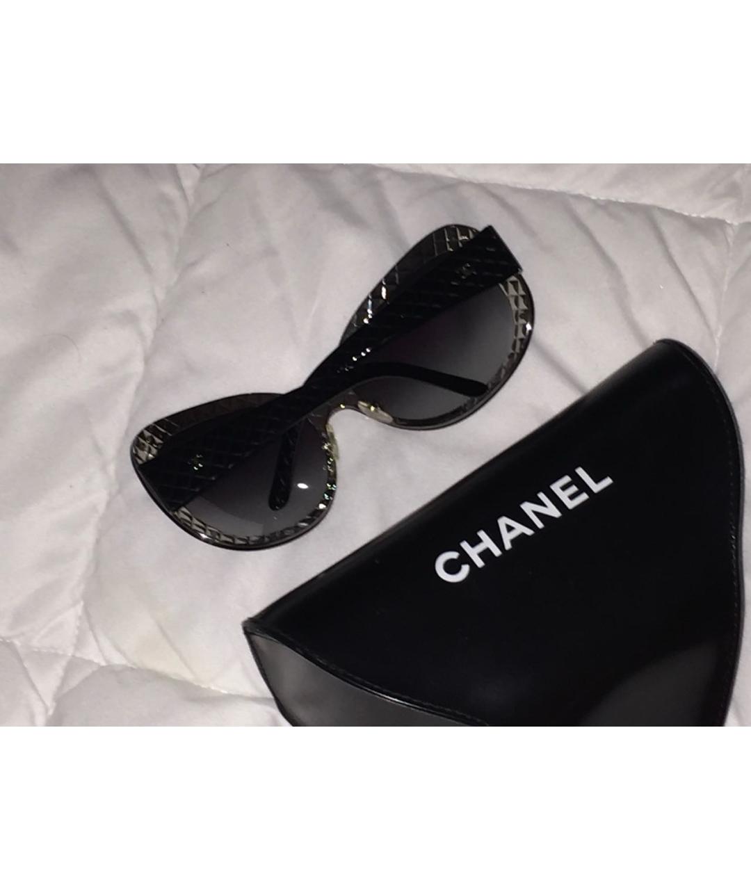 CHANEL Черные пластиковые солнцезащитные очки, фото 3