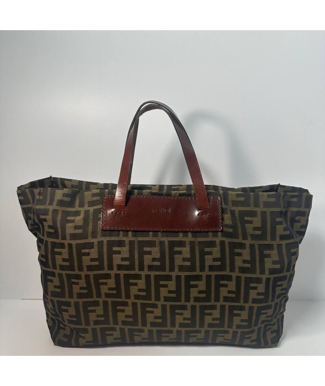 FENDI Коричневая сумка с короткими ручками, фото 5