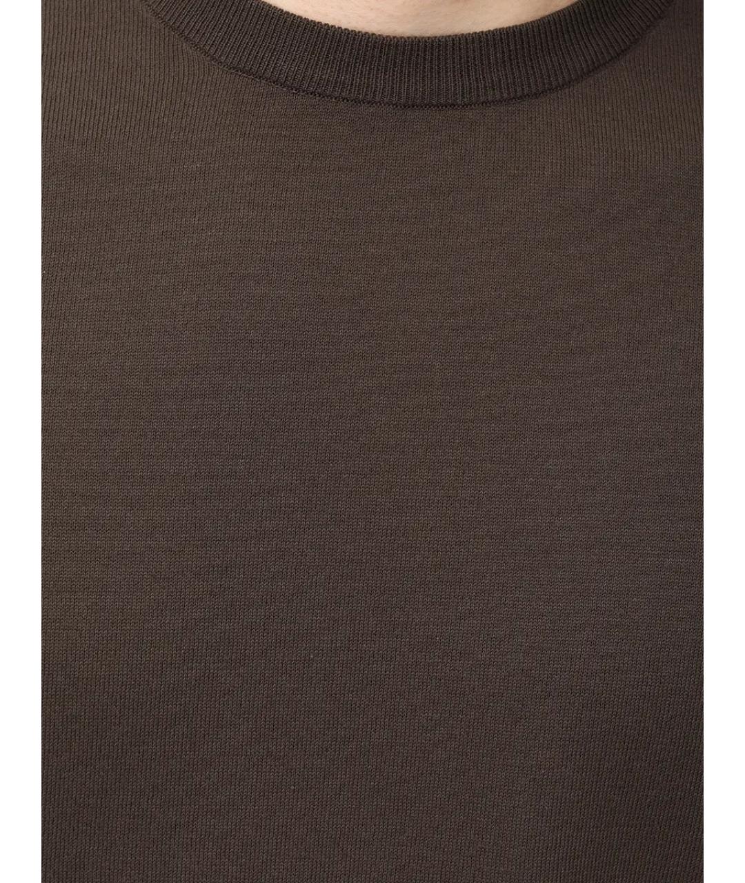 SVEVO Коричневая хлопковая футболка, фото 4