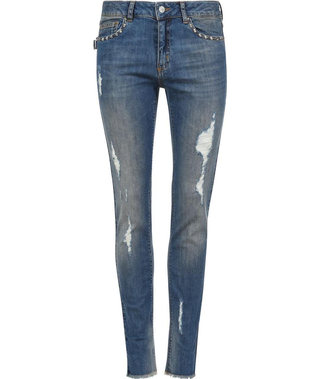 ZADIG & VOLTAIRE Синие хлопко-эластановые джинсы слим, фото 6