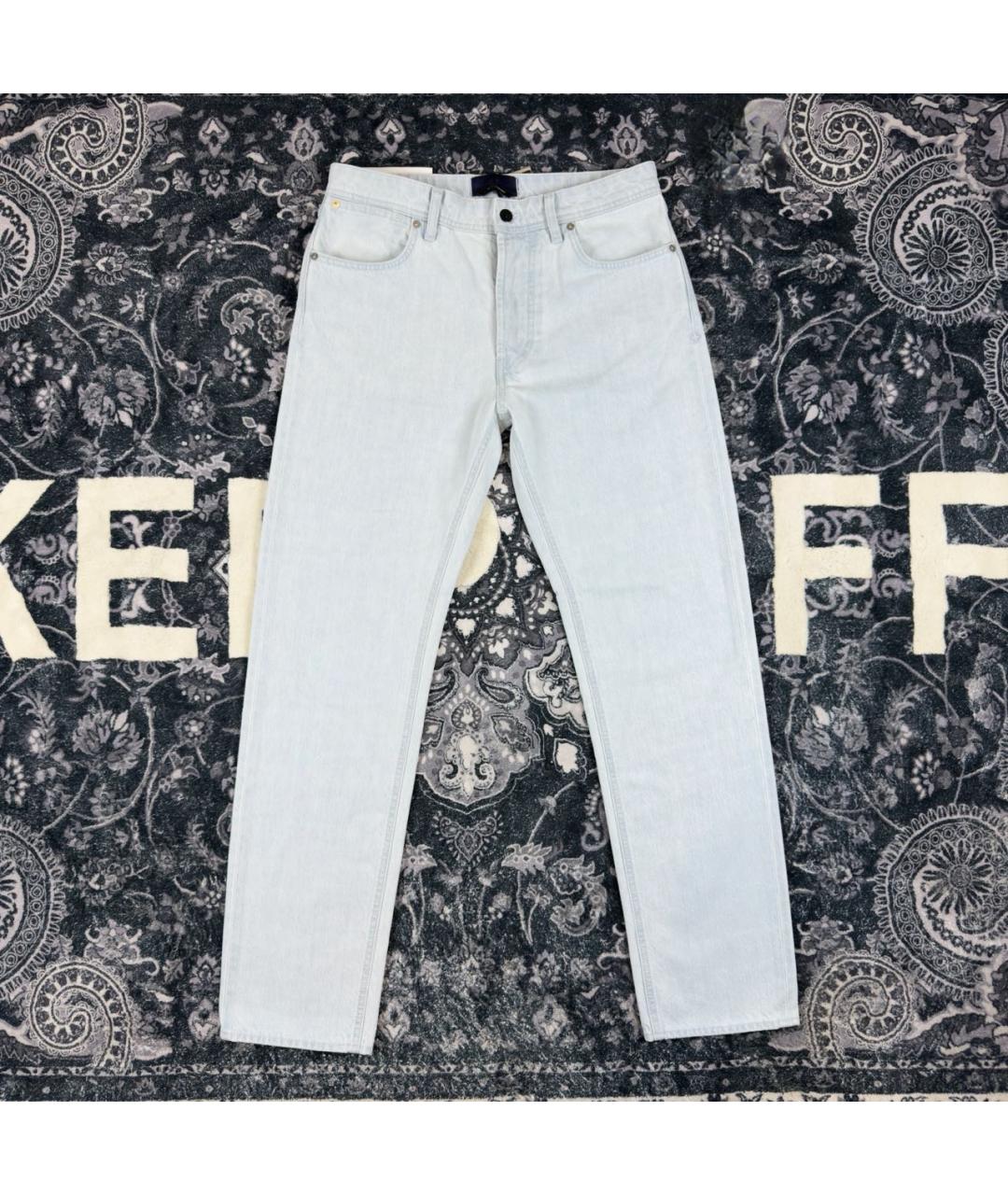 STONE ISLAND Голубые хлопковые прямые джинсы, фото 6