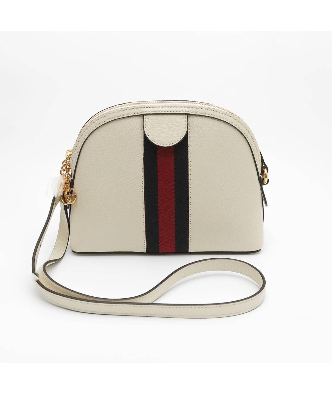 GUCCI Белая кожаная сумка через плечо, фото 5