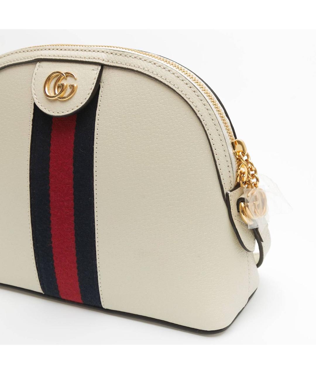 GUCCI Белая кожаная сумка через плечо, фото 6