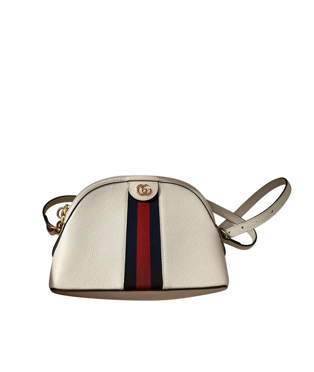 GUCCI Белая кожаная сумка через плечо, фото 1