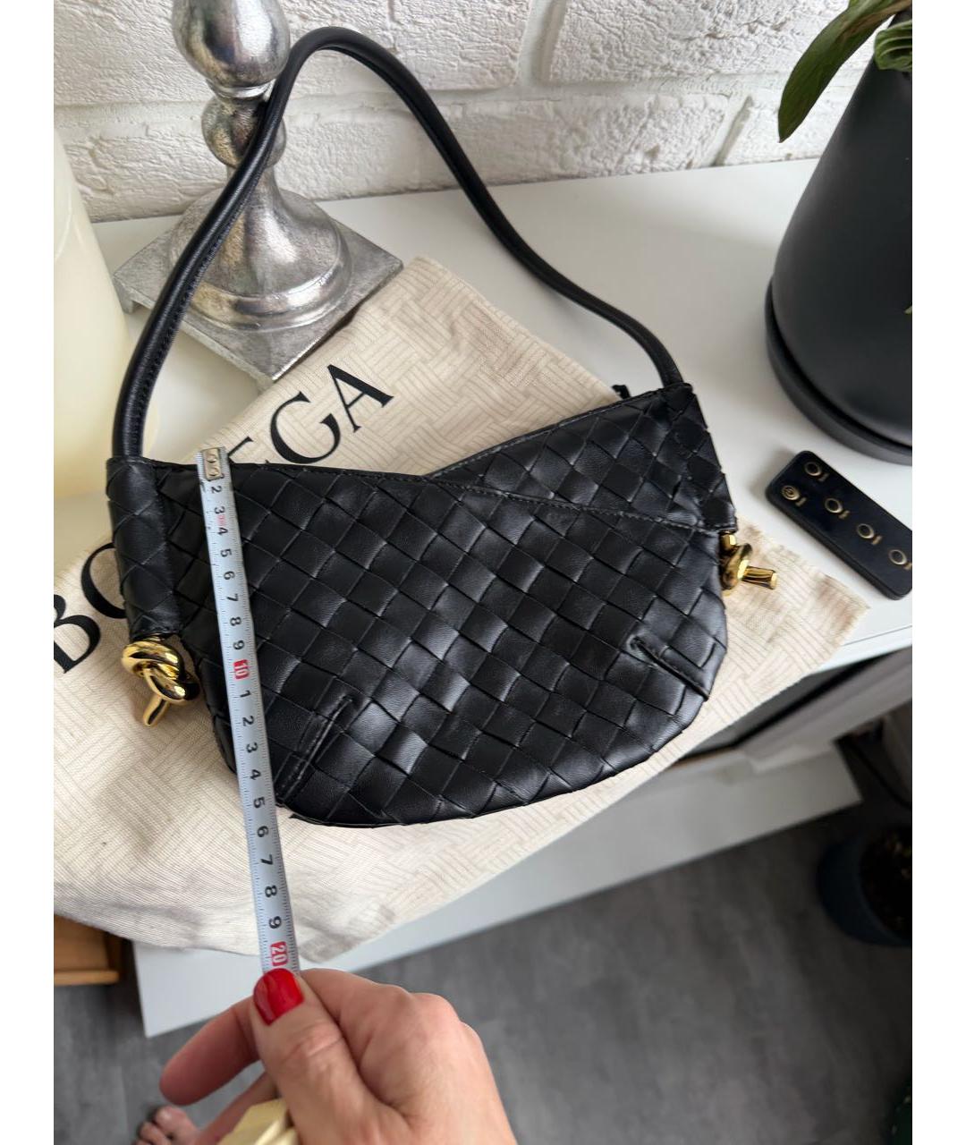 BOTTEGA VENETA Черная кожаная сумка через плечо, фото 7
