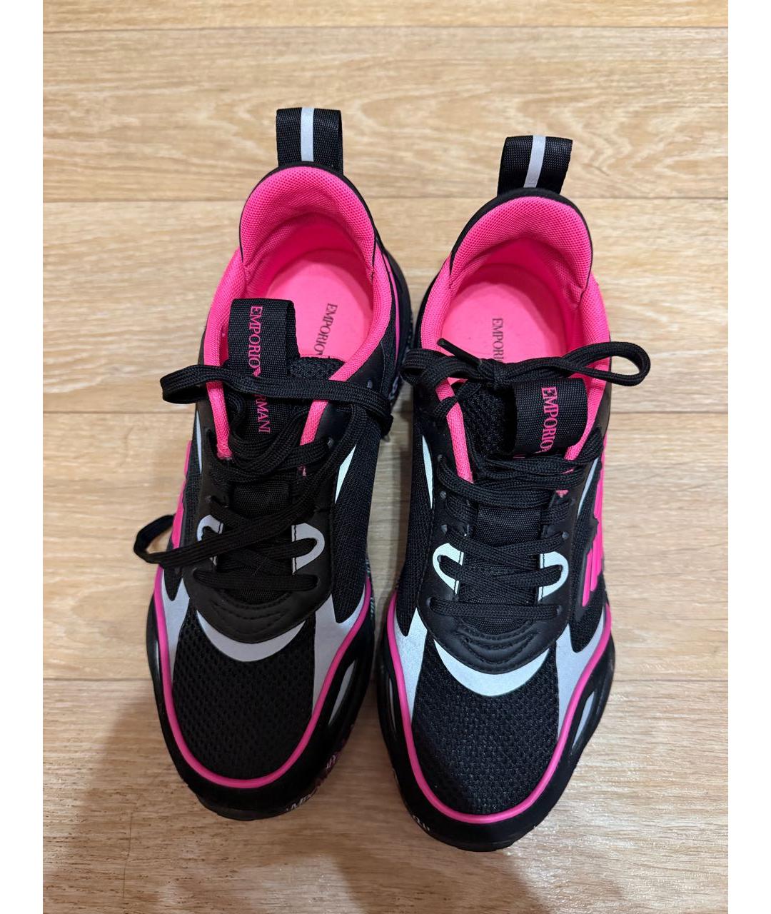 EMPORIO ARMANI Розовые текстильные кроссовки, фото 2