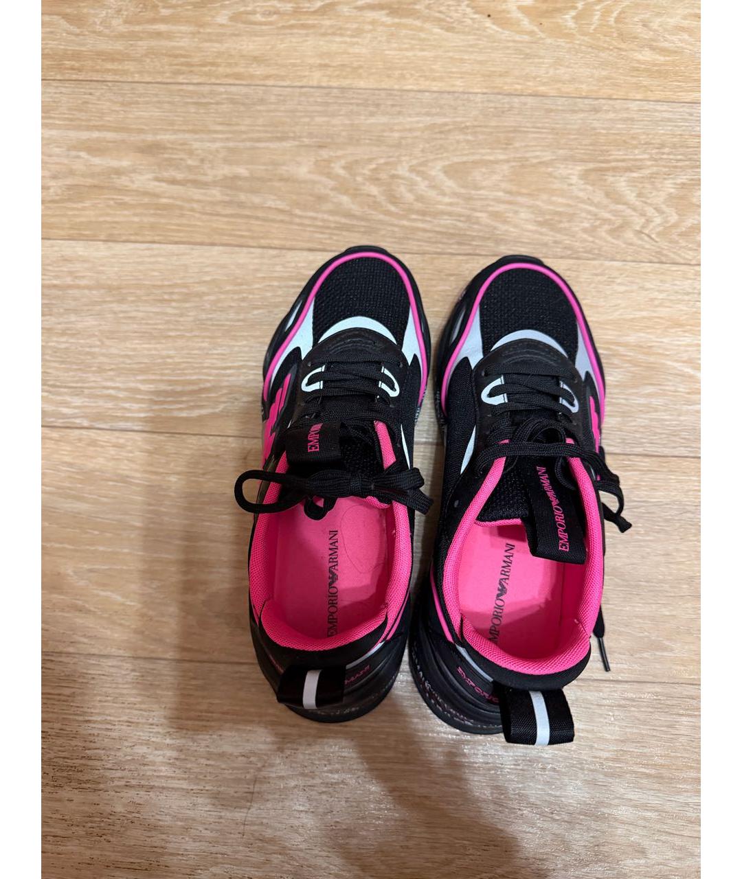 EMPORIO ARMANI Розовые текстильные кроссовки, фото 3