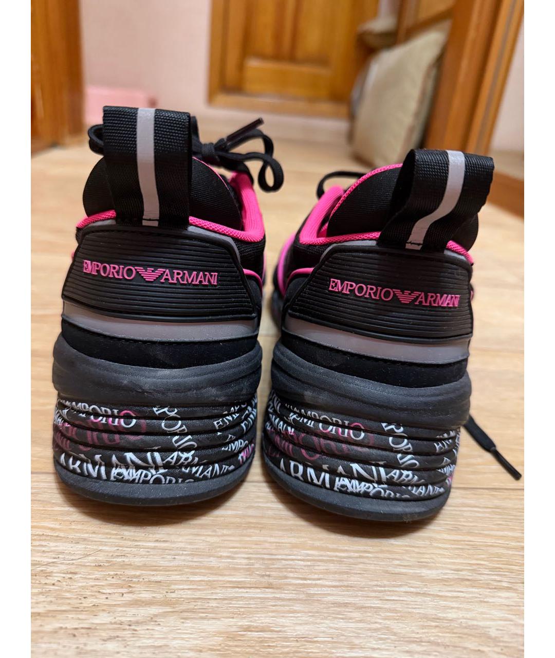 EMPORIO ARMANI Розовые текстильные кроссовки, фото 4