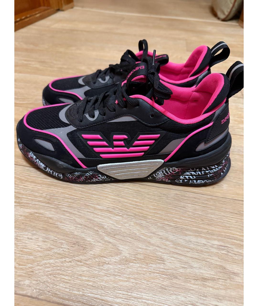 EMPORIO ARMANI Розовые текстильные кроссовки, фото 6