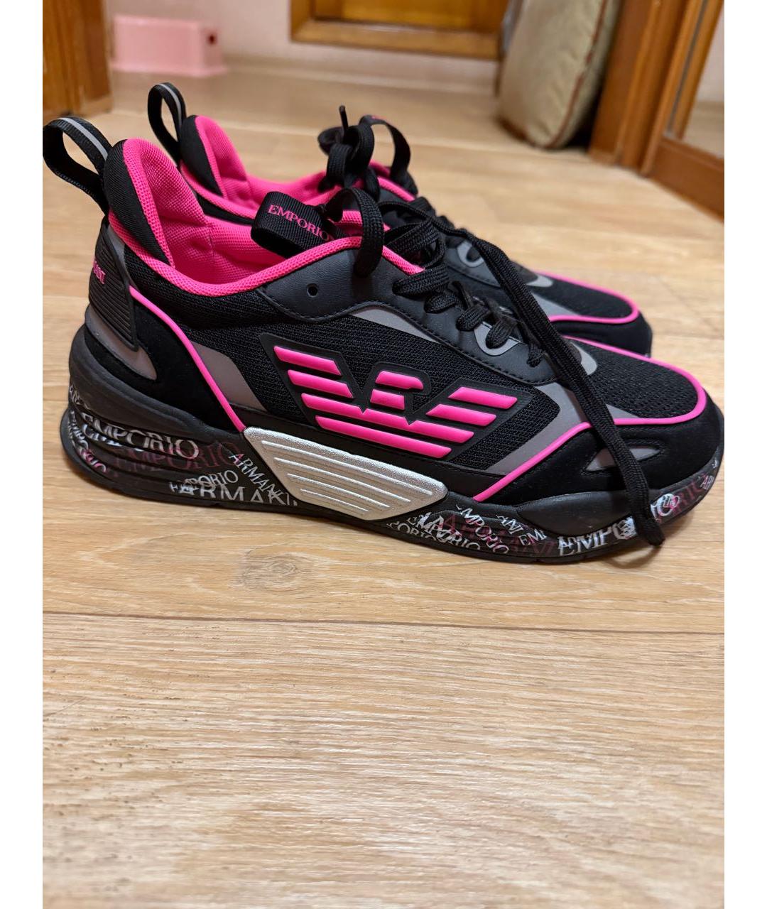 EMPORIO ARMANI Розовые текстильные кроссовки, фото 7
