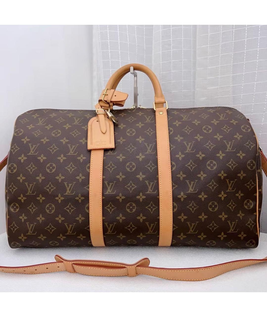 LOUIS VUITTON Коричневая дорожная/спортивная сумка, фото 9