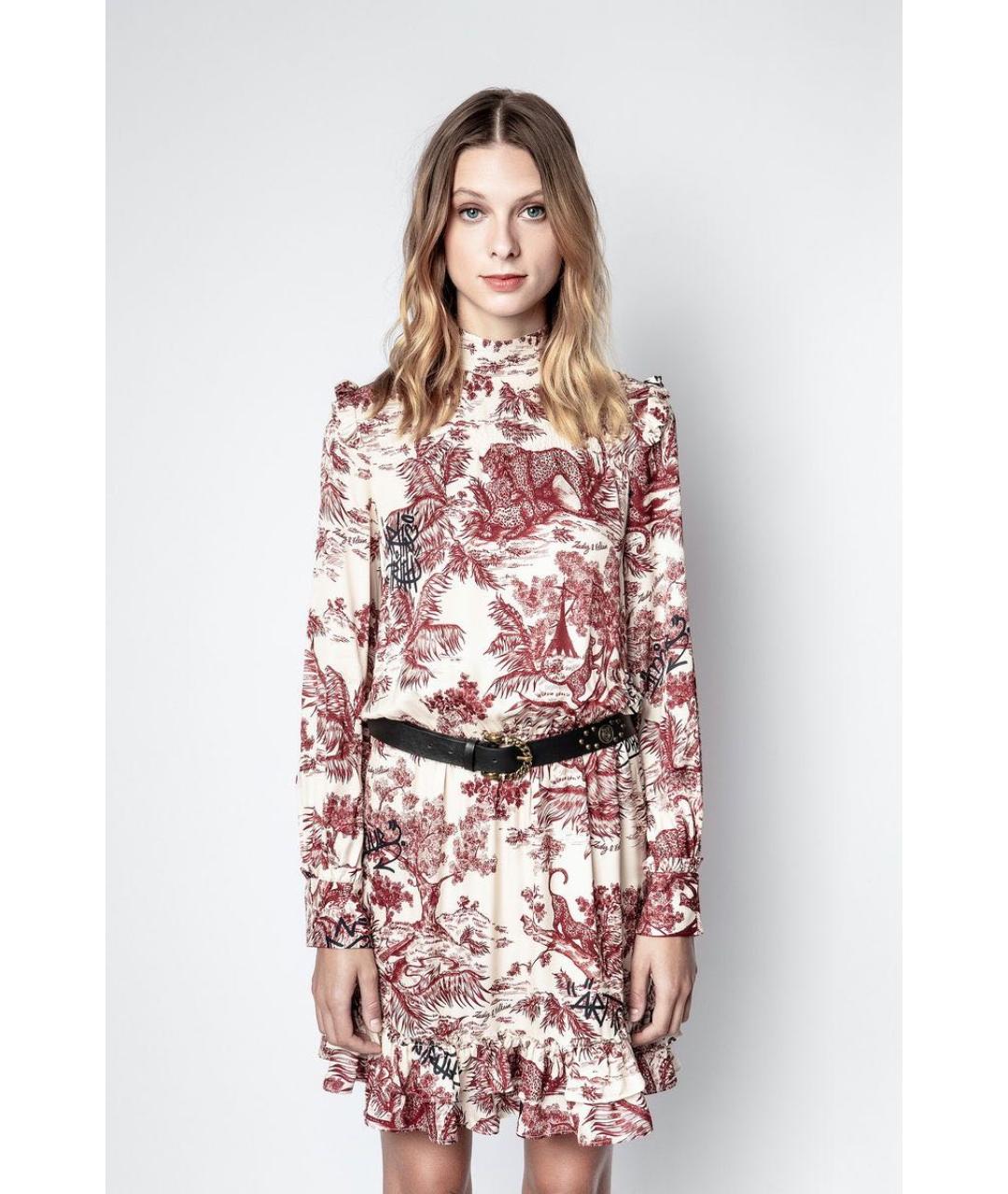 ZADIG & VOLTAIRE Мульти вискозное коктейльное платье, фото 7