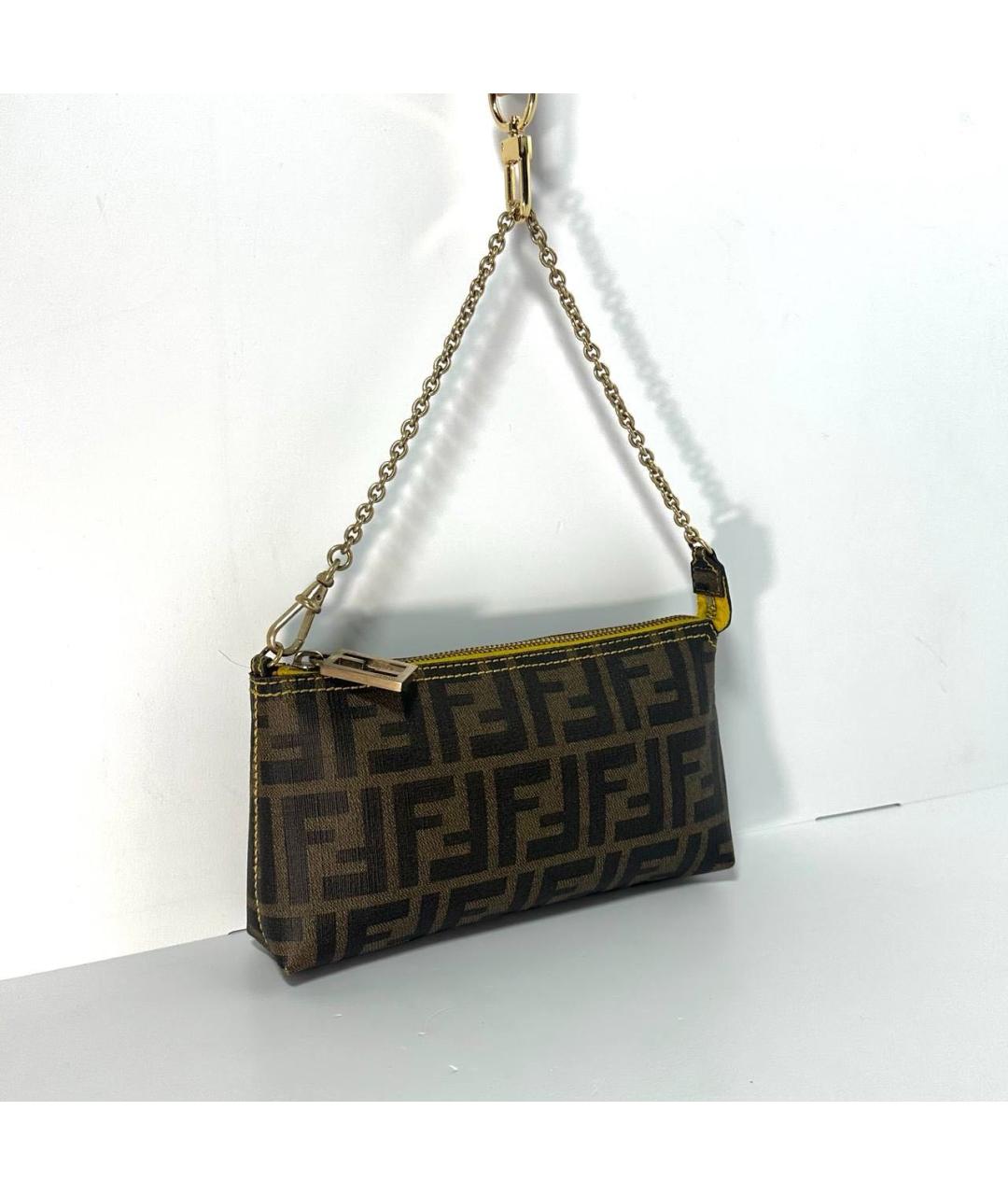 FENDI Коричневая сумка с короткими ручками, фото 5