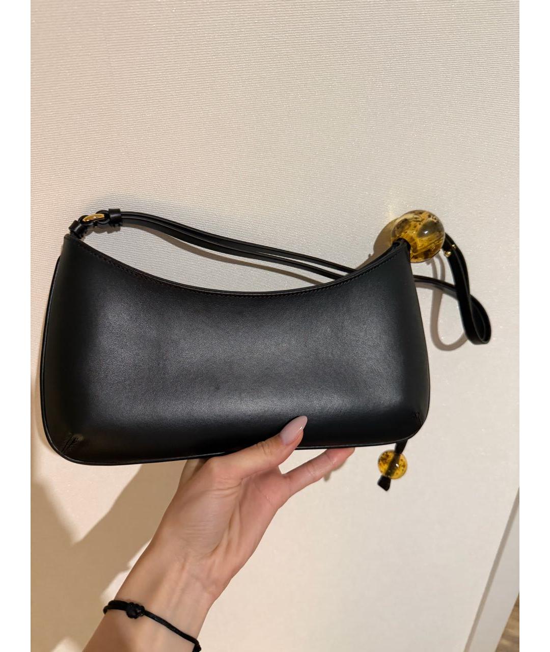 JACQUEMUS Черная кожаная сумка с короткими ручками, фото 5