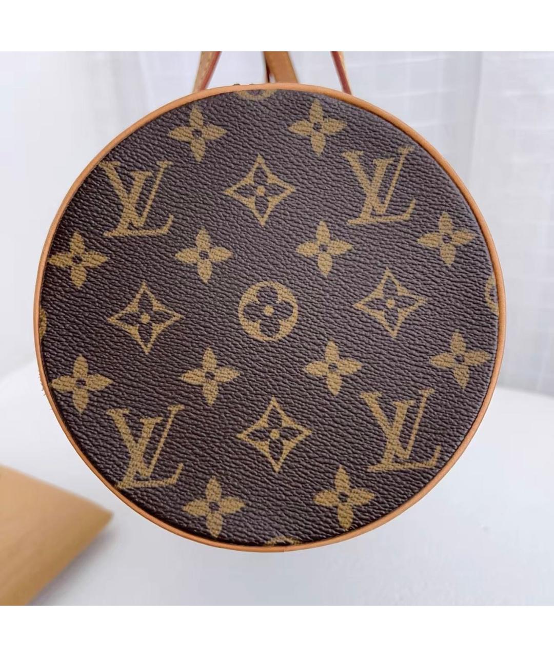 LOUIS VUITTON Коричневая кожаная сумка с короткими ручками, фото 5