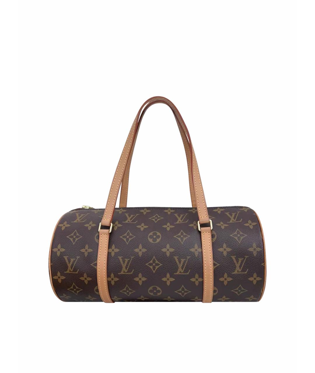 LOUIS VUITTON Коричневая кожаная сумка с короткими ручками, фото 1