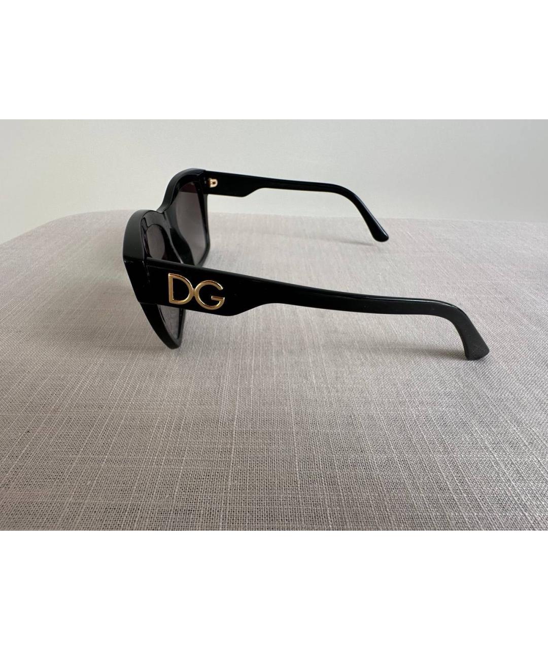 DOLCE&GABBANA Черные пластиковые солнцезащитные очки, фото 2