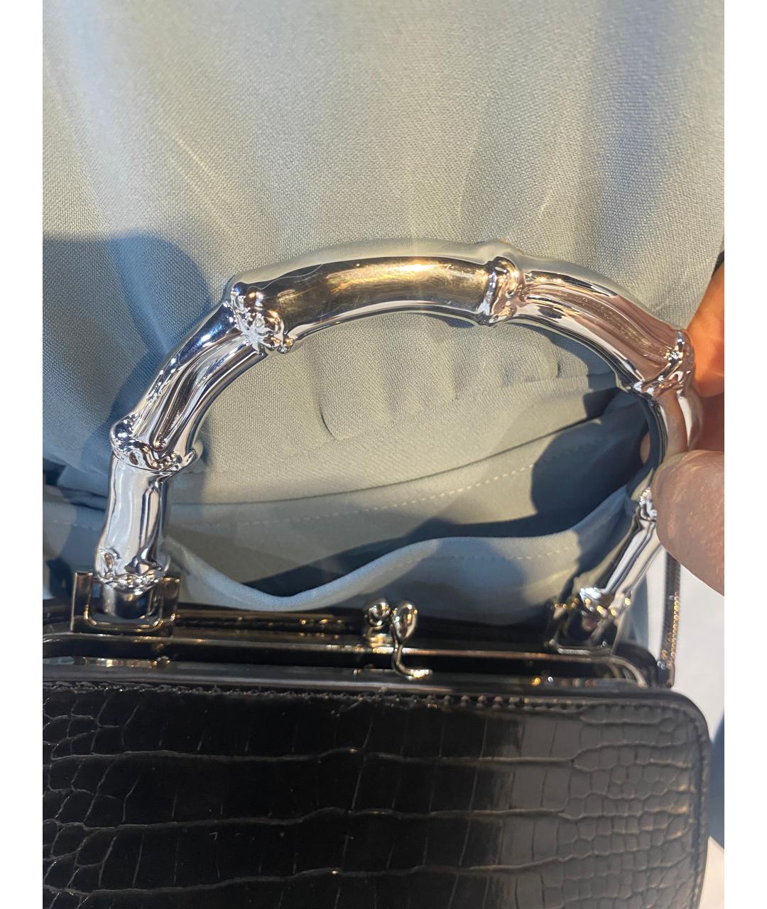 ERMANNO FIRENZE Черная сумка через плечо из лакированной кожи, фото 3