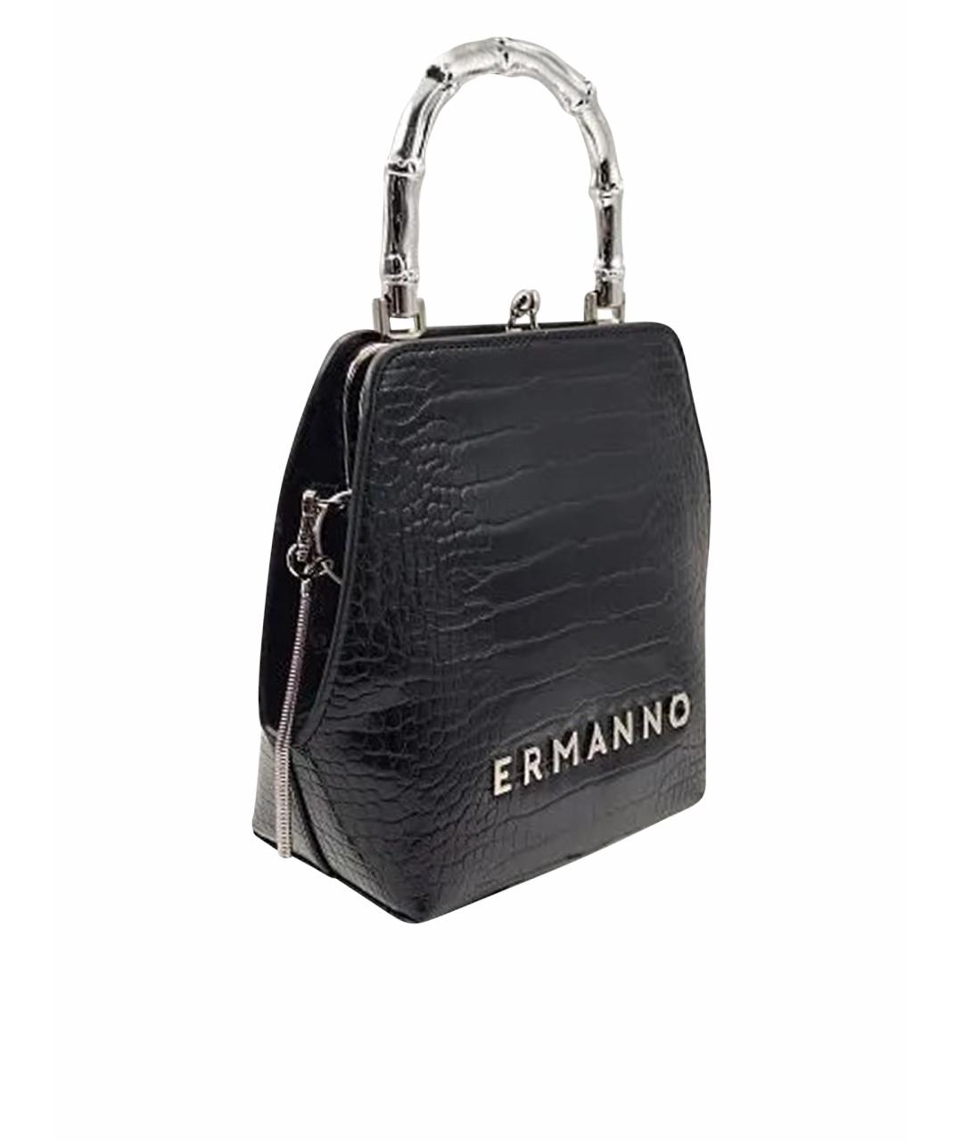 ERMANNO FIRENZE Черная сумка через плечо из лакированной кожи, фото 1