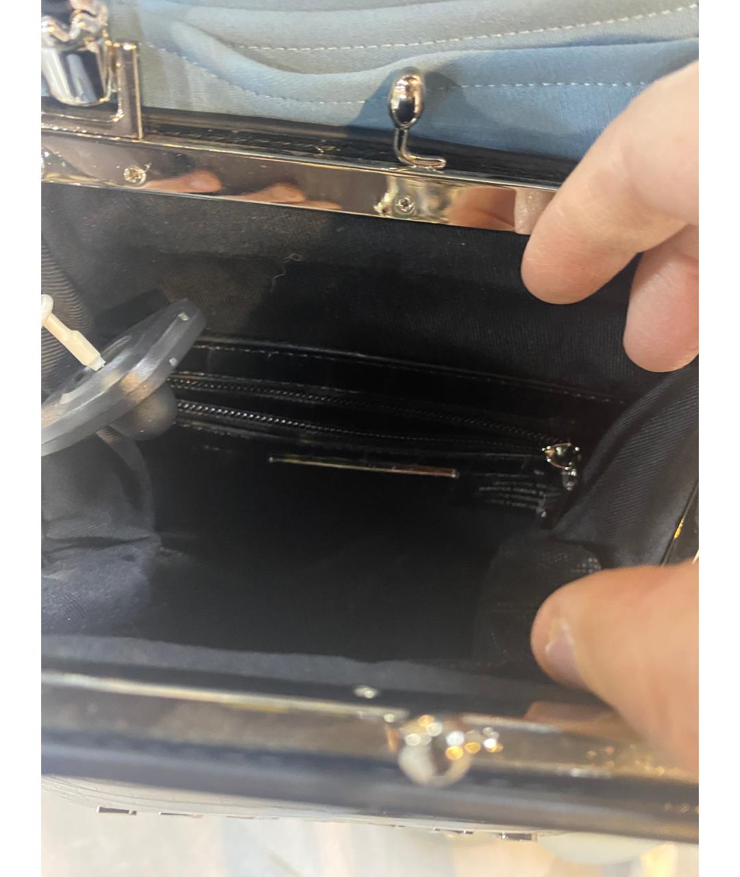 ERMANNO FIRENZE Черная сумка через плечо из лакированной кожи, фото 4