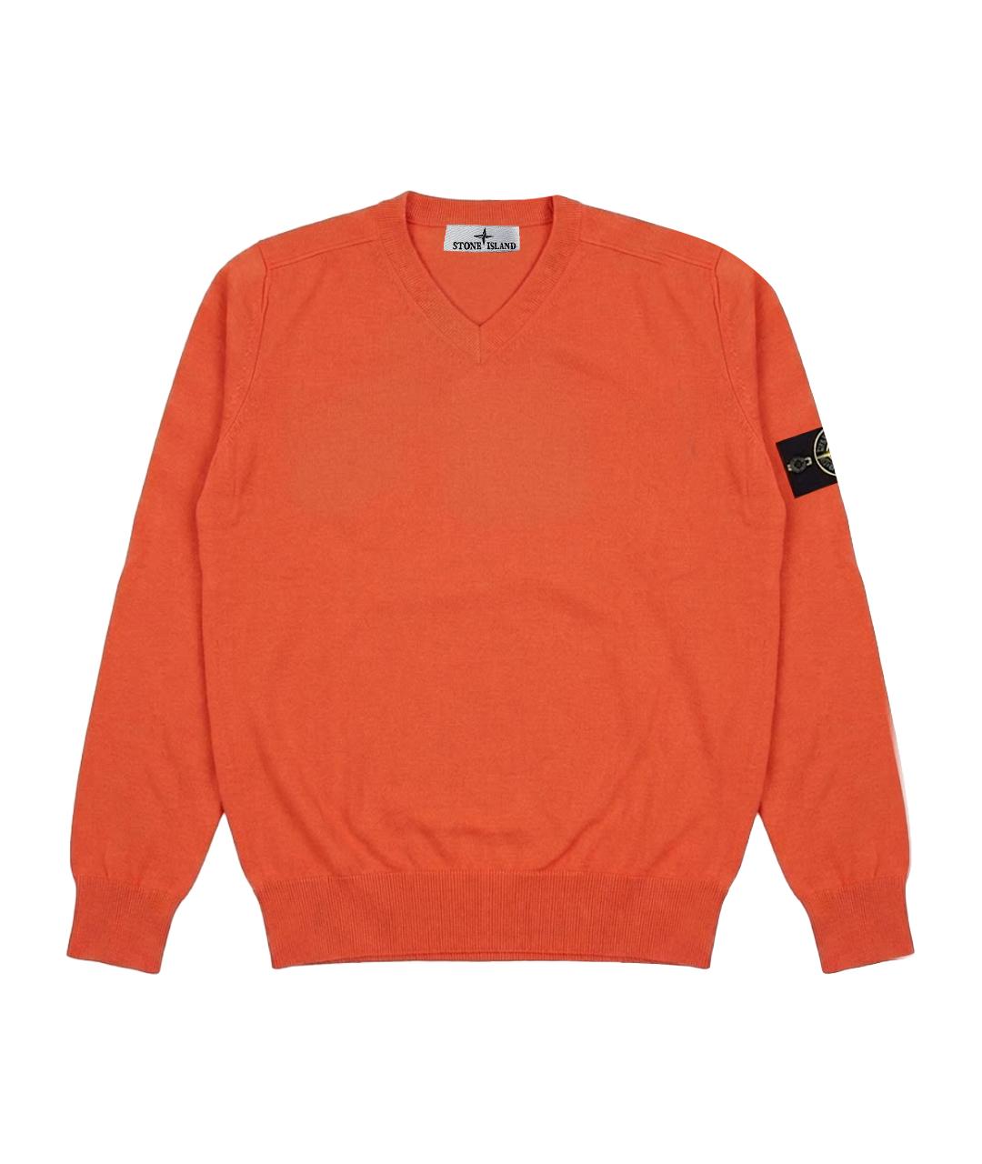 STONE ISLAND Оранжевый хлопковый джемпер / свитер, фото 1