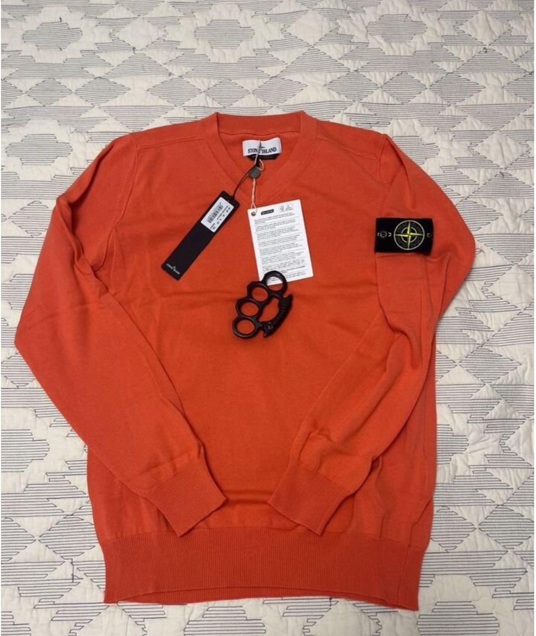 STONE ISLAND Оранжевый хлопковый джемпер / свитер, фото 9