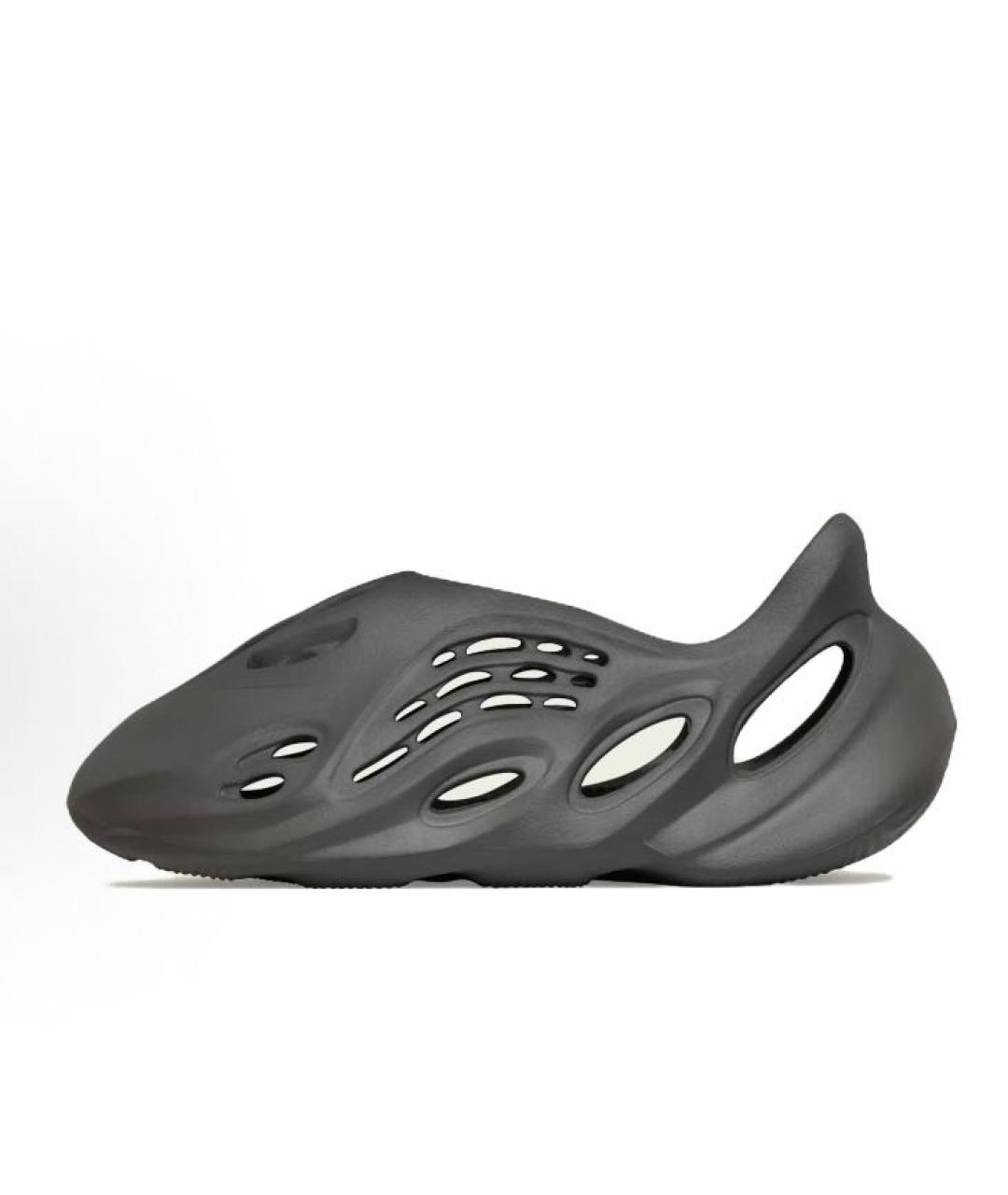 ADIDAS YEEZY Черные резиновые низкие кроссовки / кеды, фото 2