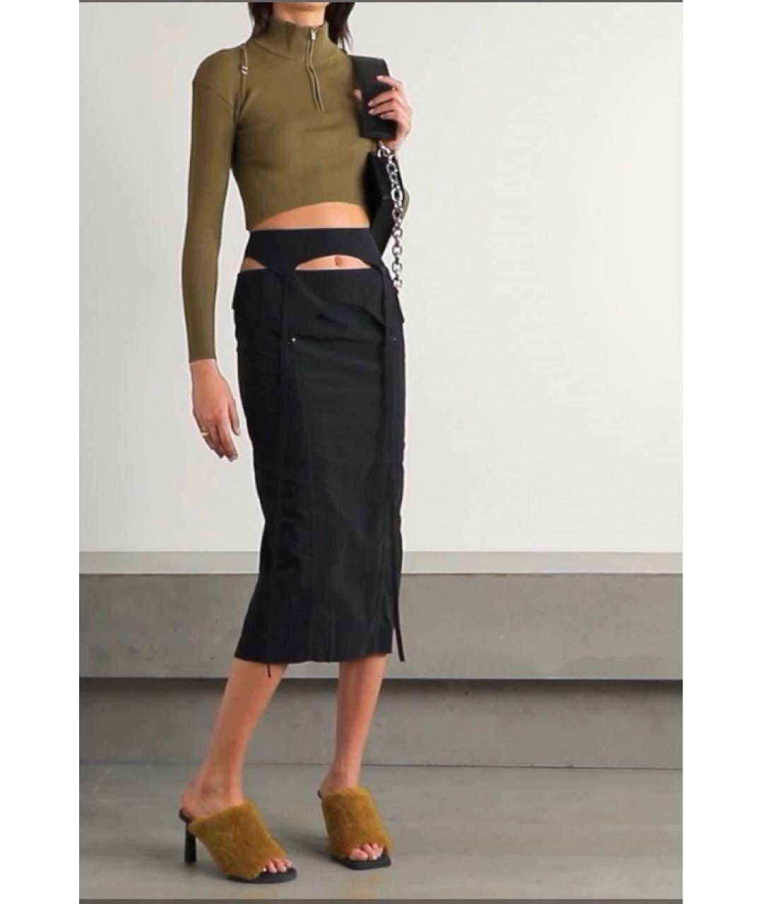 JACQUEMUS Черная полиамидовая юбка миди, фото 2