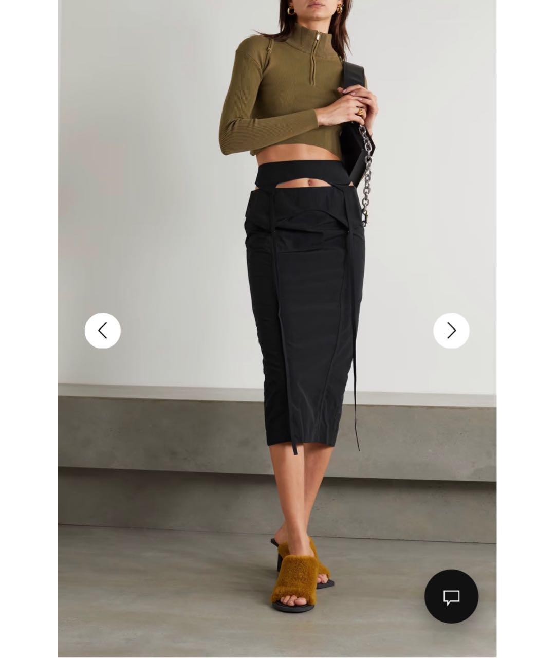 JACQUEMUS Черная полиамидовая юбка миди, фото 3