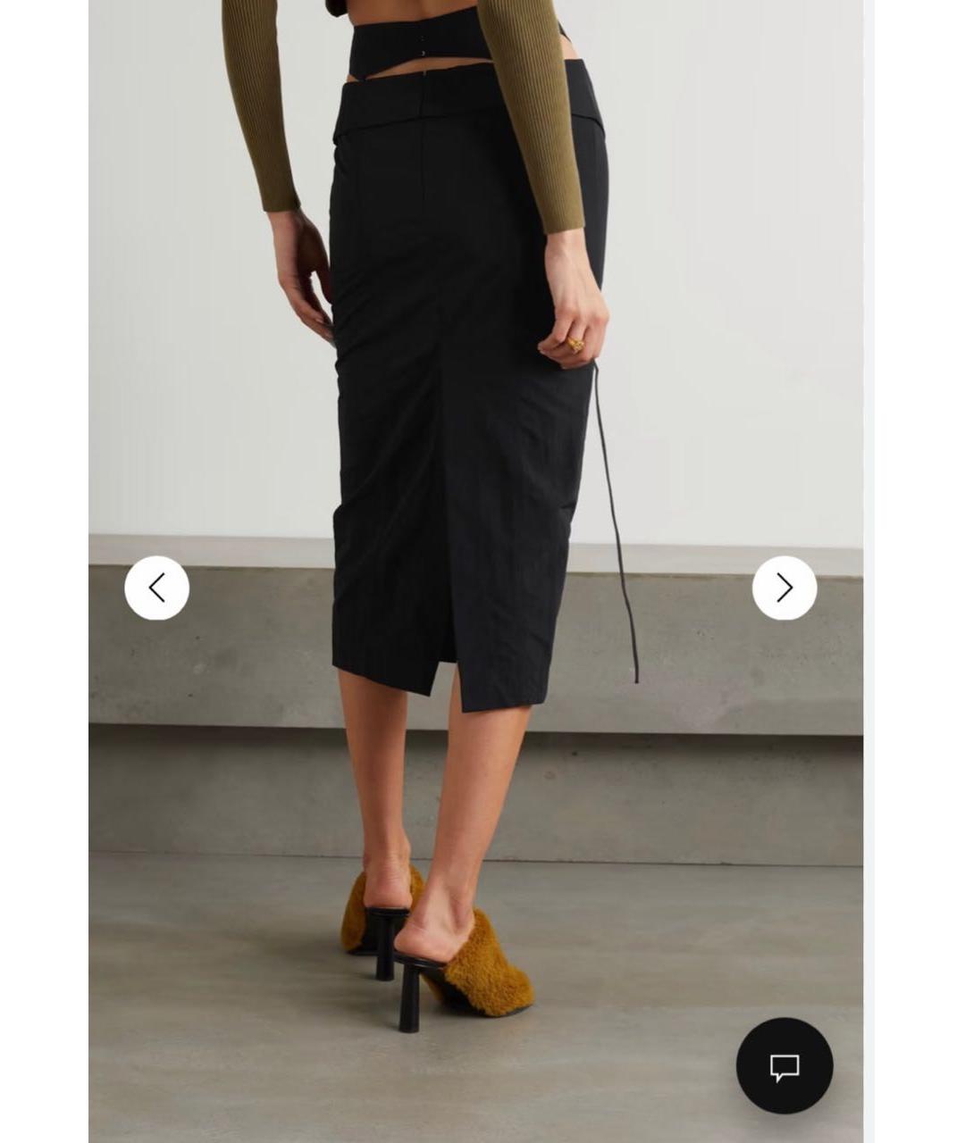 JACQUEMUS Черная полиамидовая юбка миди, фото 4