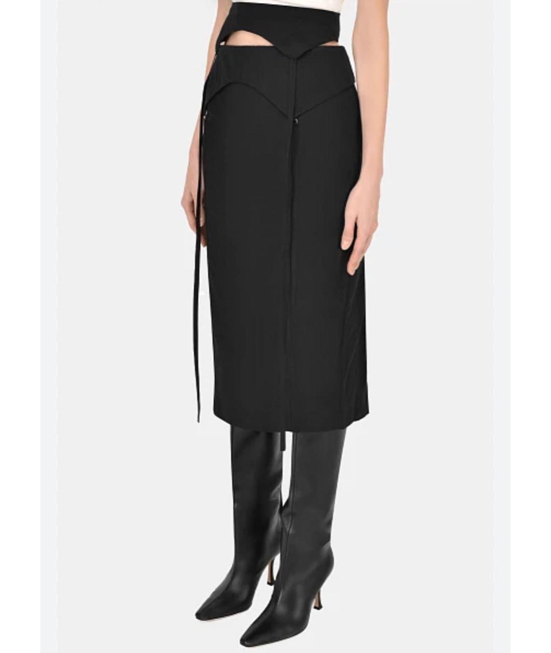 JACQUEMUS Черная полиамидовая юбка миди, фото 5
