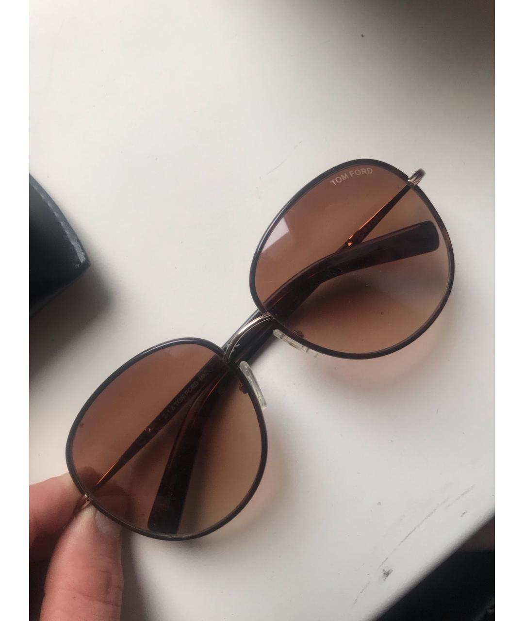 TOM FORD Коричневые пластиковые солнцезащитные очки, фото 4