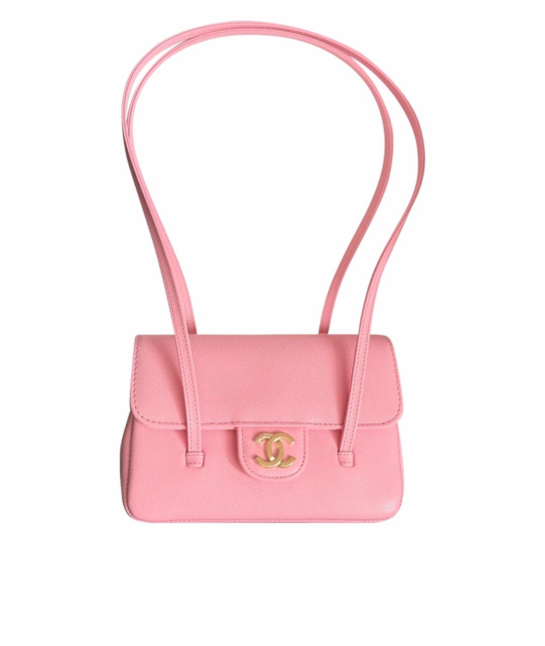 CHANEL Розовая кожаная сумка через плечо, фото 1