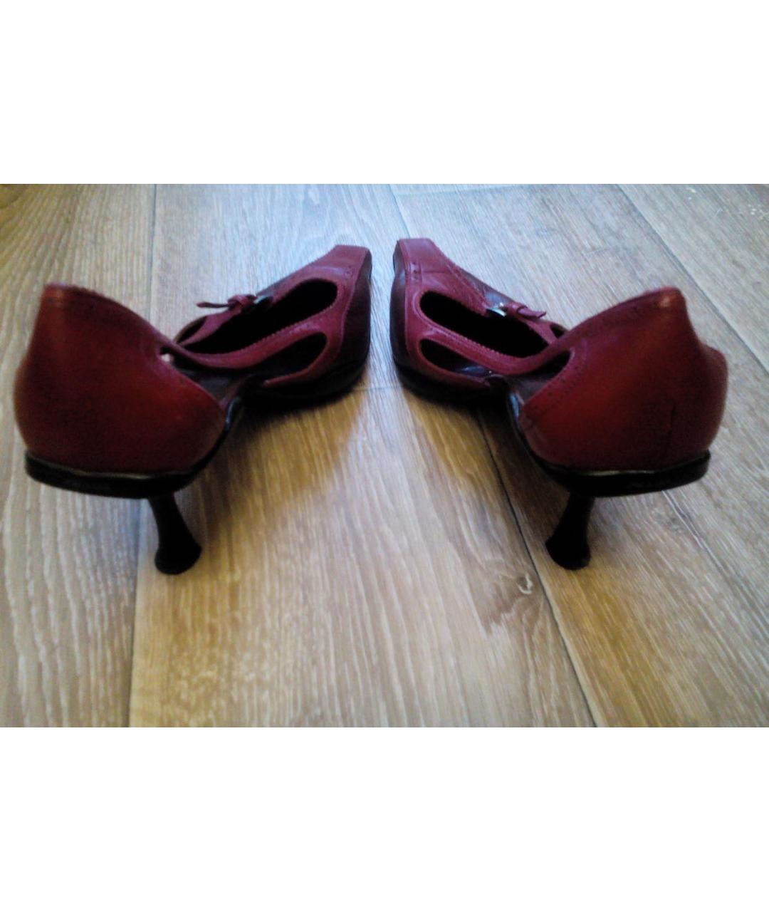 PRADA Бордовые кожаные туфли, фото 4
