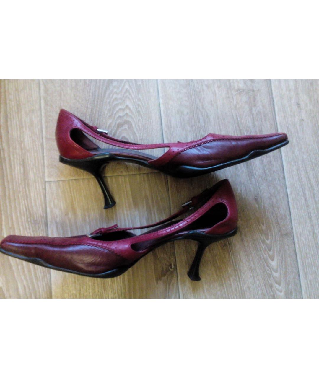 PRADA Бордовые кожаные туфли, фото 6