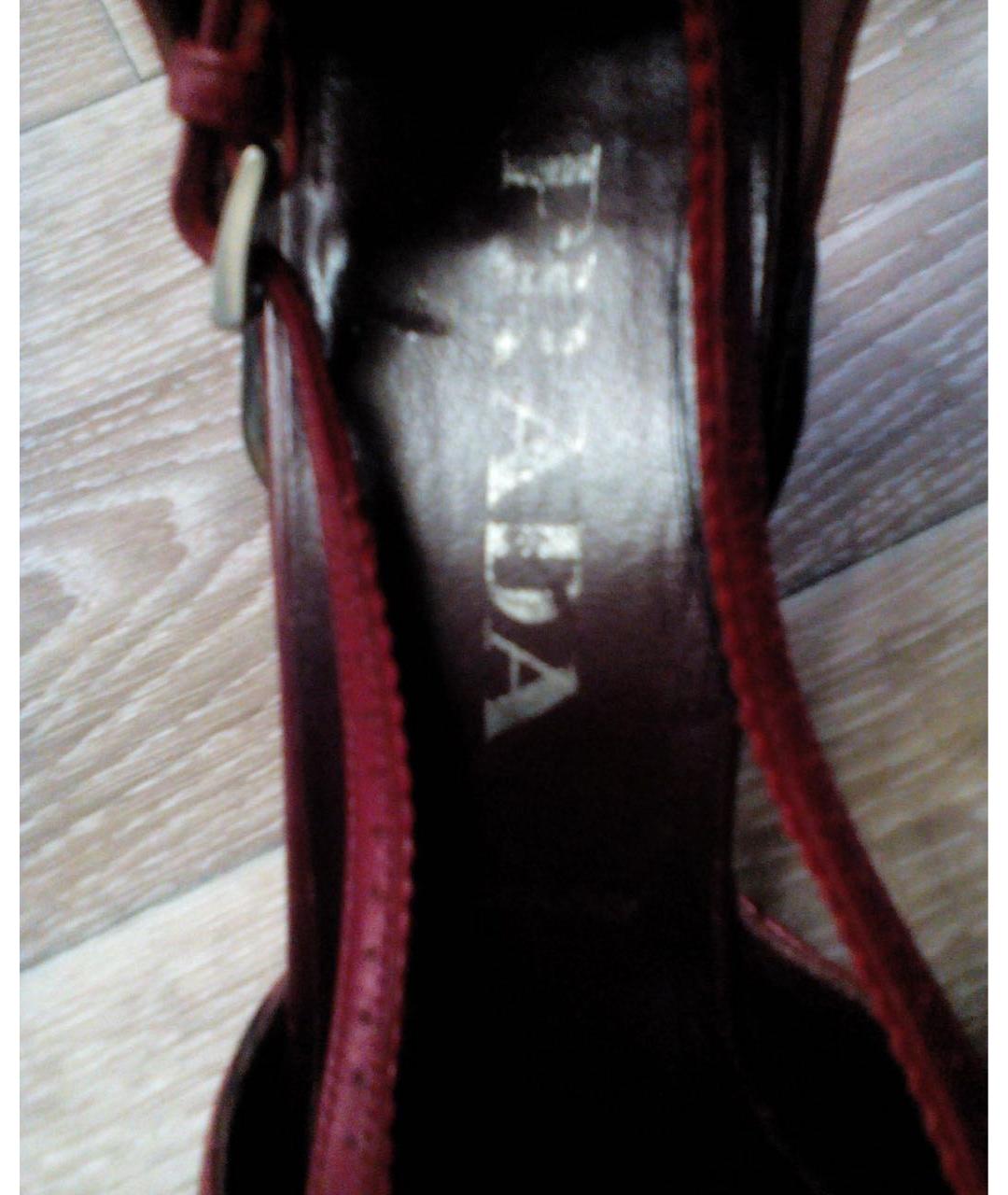 PRADA Бордовые кожаные туфли, фото 5