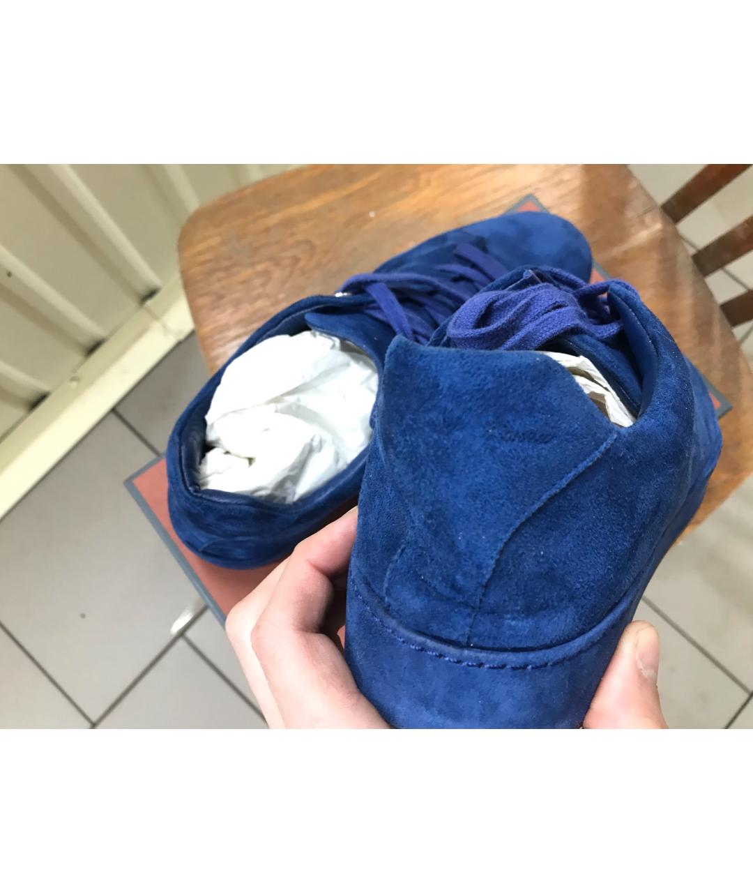 LORO PIANA Синие замшевые лоферы, фото 2