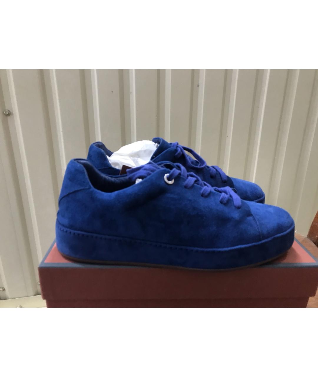 LORO PIANA Синие замшевые лоферы, фото 5