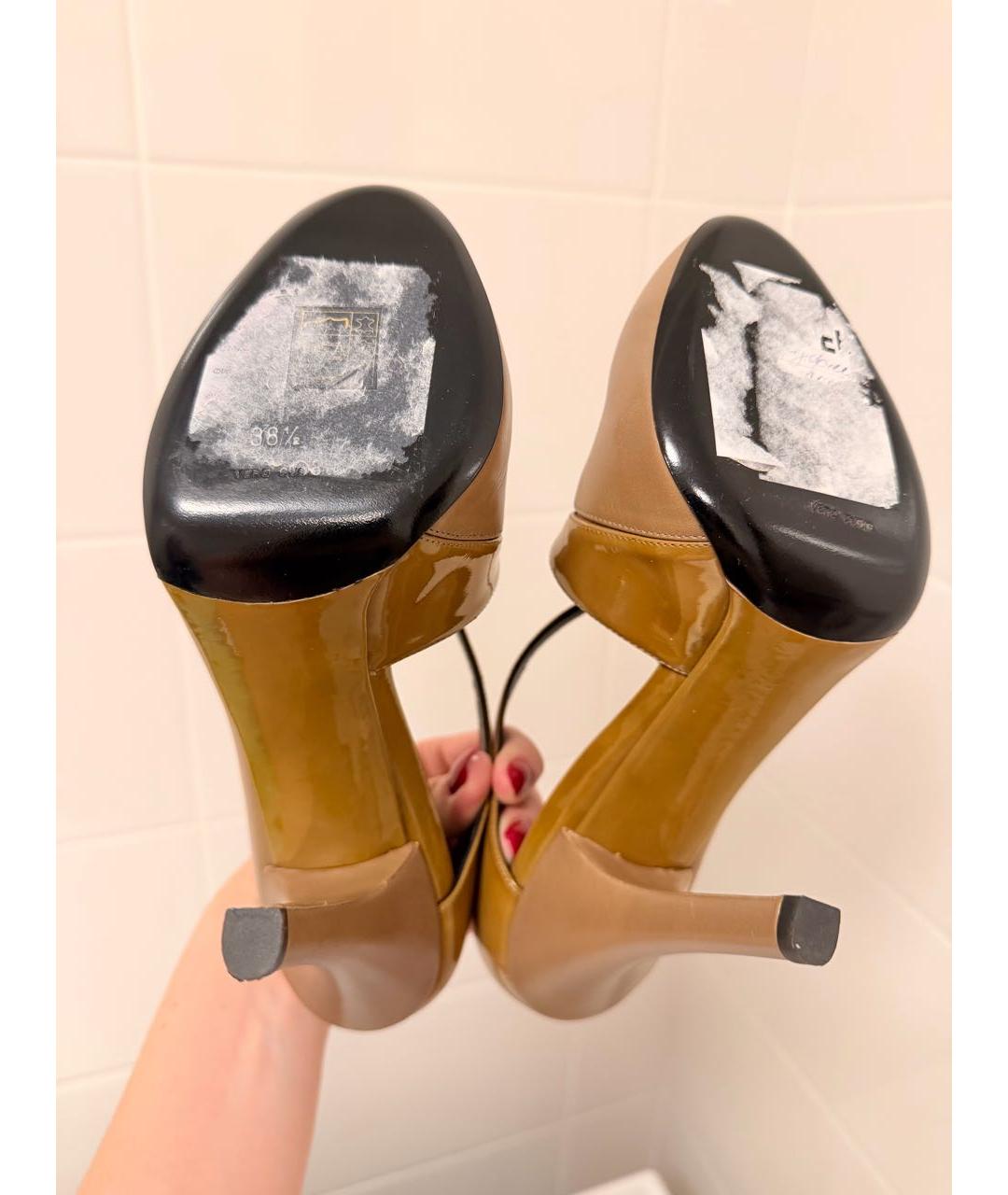 DOLCE&GABBANA Горчичные кожаные туфли, фото 6